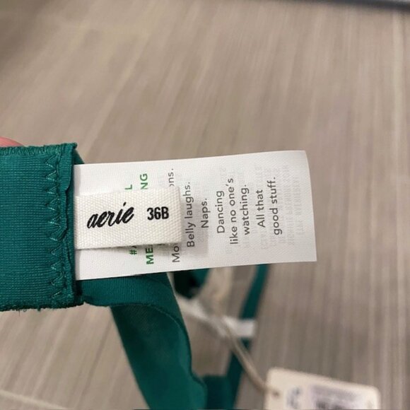 NWT Aerie Smoothez Green Unlined Sheer Mesh Balconette Underwire Bra 36B - Picture 10 of 11